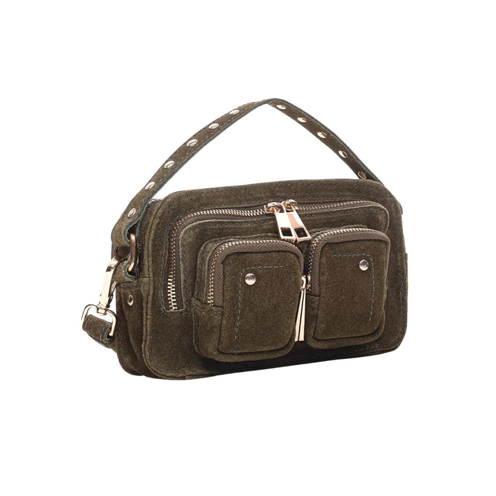 Voorzijde van de Nunoo Helena suede olijf #kleur_olijf