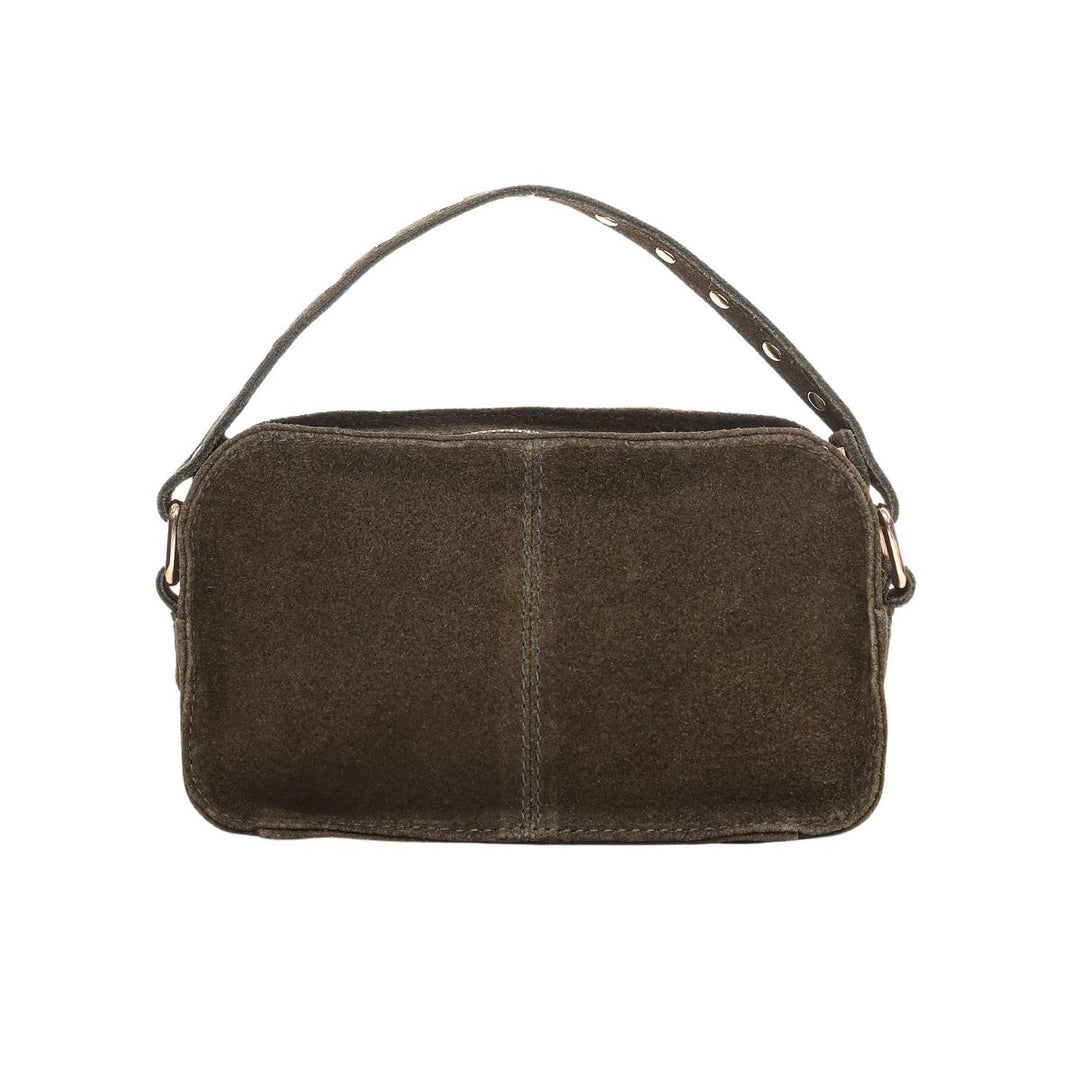 Achterkant van de Nunoo Helena suede olijf #kleur_olijf