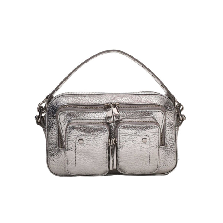Voorkant zonder schouderriem van de Nunoo Helena Metallic Zilver #kleur_zilver
