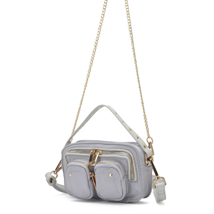 Voorzijde van de Nunoo helena nylon grijs-goud #kleur_grijs-goud