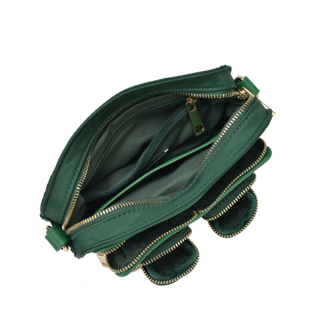 Binnenkant van de Nunoo helena nylon donkergroen-goud #kleur_donkergroen-goud