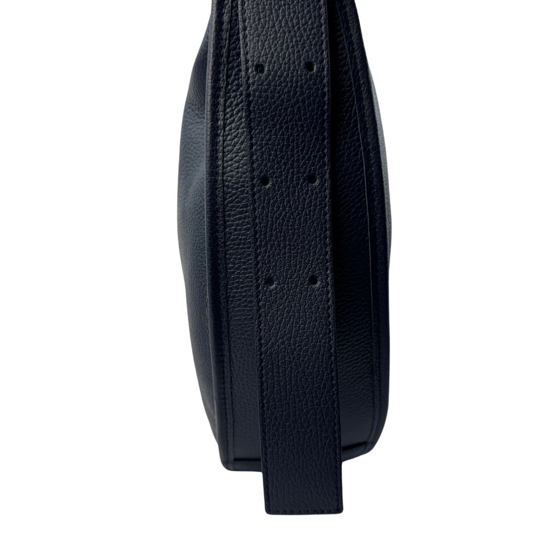 Zijkant van de Plinio Visona 24152 leren handtas navy #kleur_navy