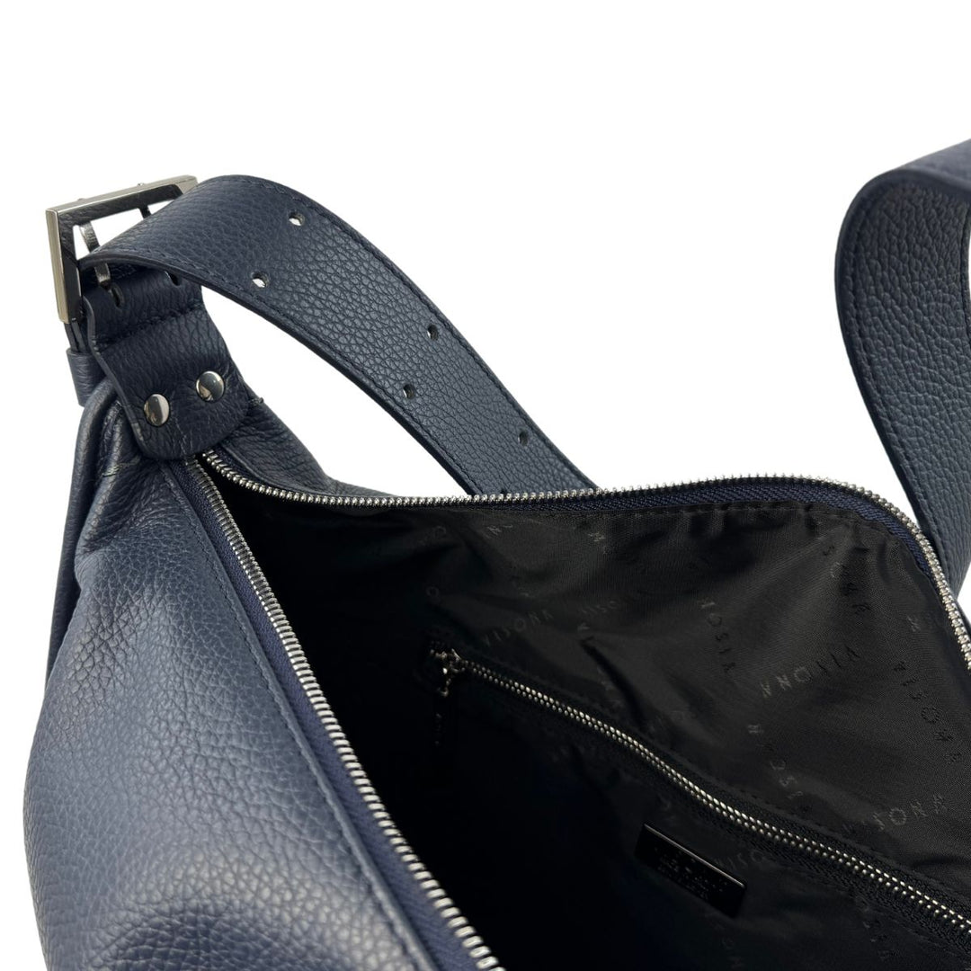 Binnenkant van de Plinio Visona 24152 leren handtas navy #kleur_navy