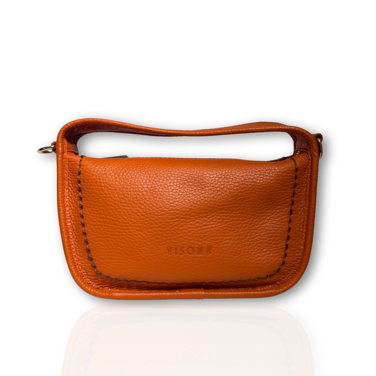Voorkant van de Plinio Visona _23140_ Leren handtas oranje #kleur_oranje