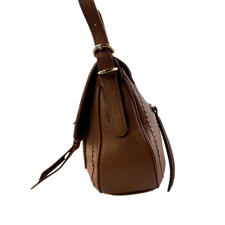 Zijkant van de Plinio Visona _23500 cognac #kleur_cognac