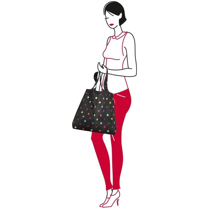 De Reisenthel mini Maxi opvouwbare shopper in dots kleur in gebruik #kleur_dots