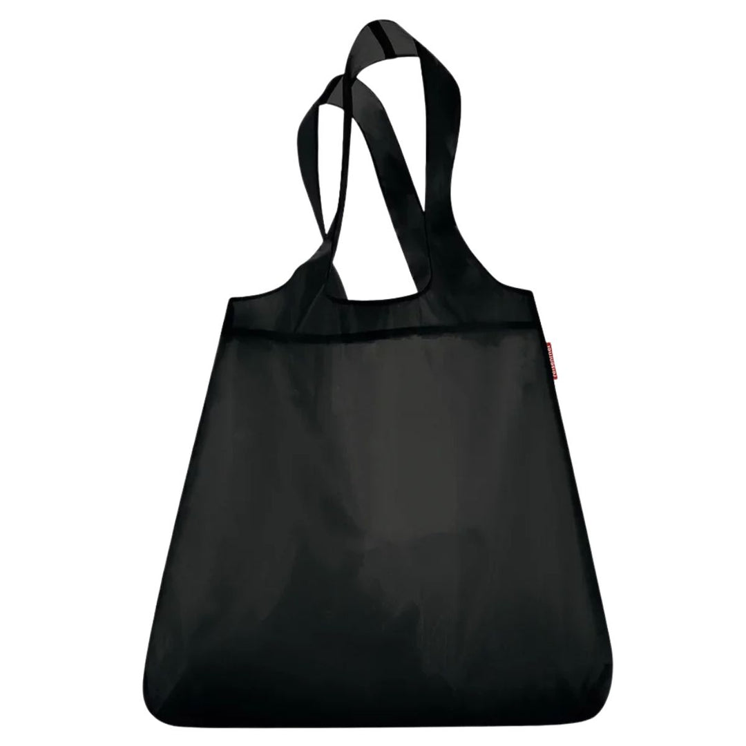 Voorkant van de Reisenthel mini Maxi opvouwbare shopper in zwart kleur #kleur_zwart