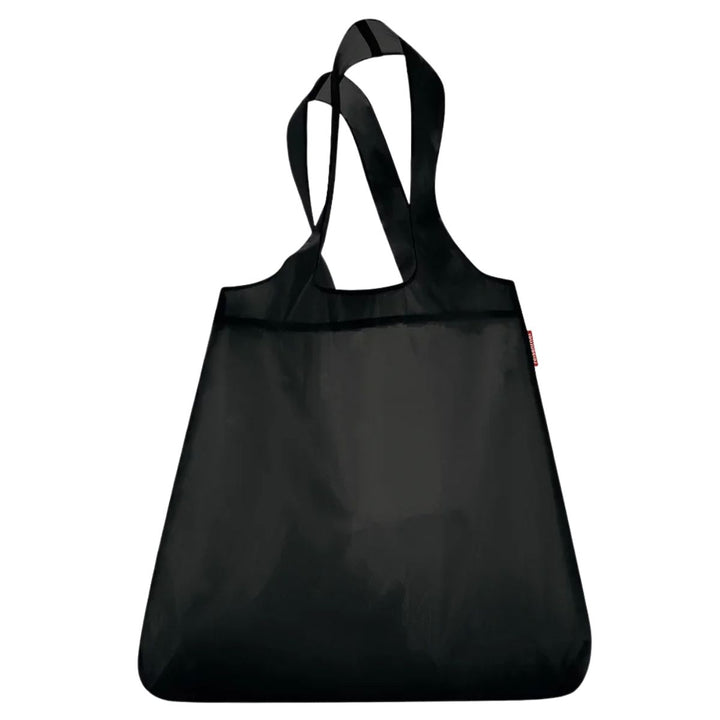 Voorkant van de Reisenthel mini Maxi opvouwbare shopper in zwart kleur #kleur_zwart