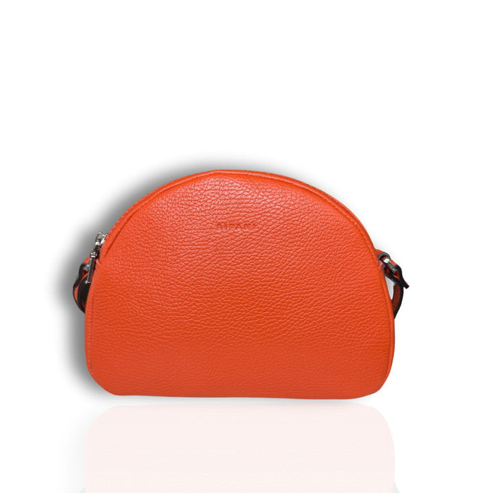 Voorkant van de Ripani 3624 leren schoudertas oranje #kleur_oranje