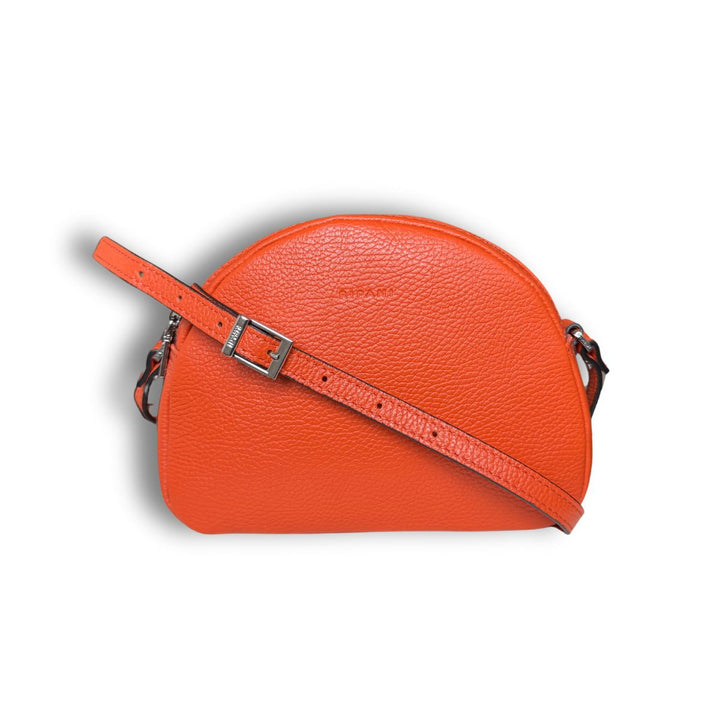Voorkant met schouderriem van de Ripani 3624 leren schoudertas oranje #kleur_oranje