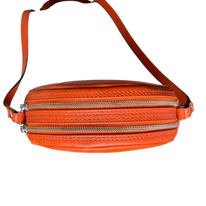 Bovenkant van de Ripani 3624 leren schoudertas oranje #kleur_oranje