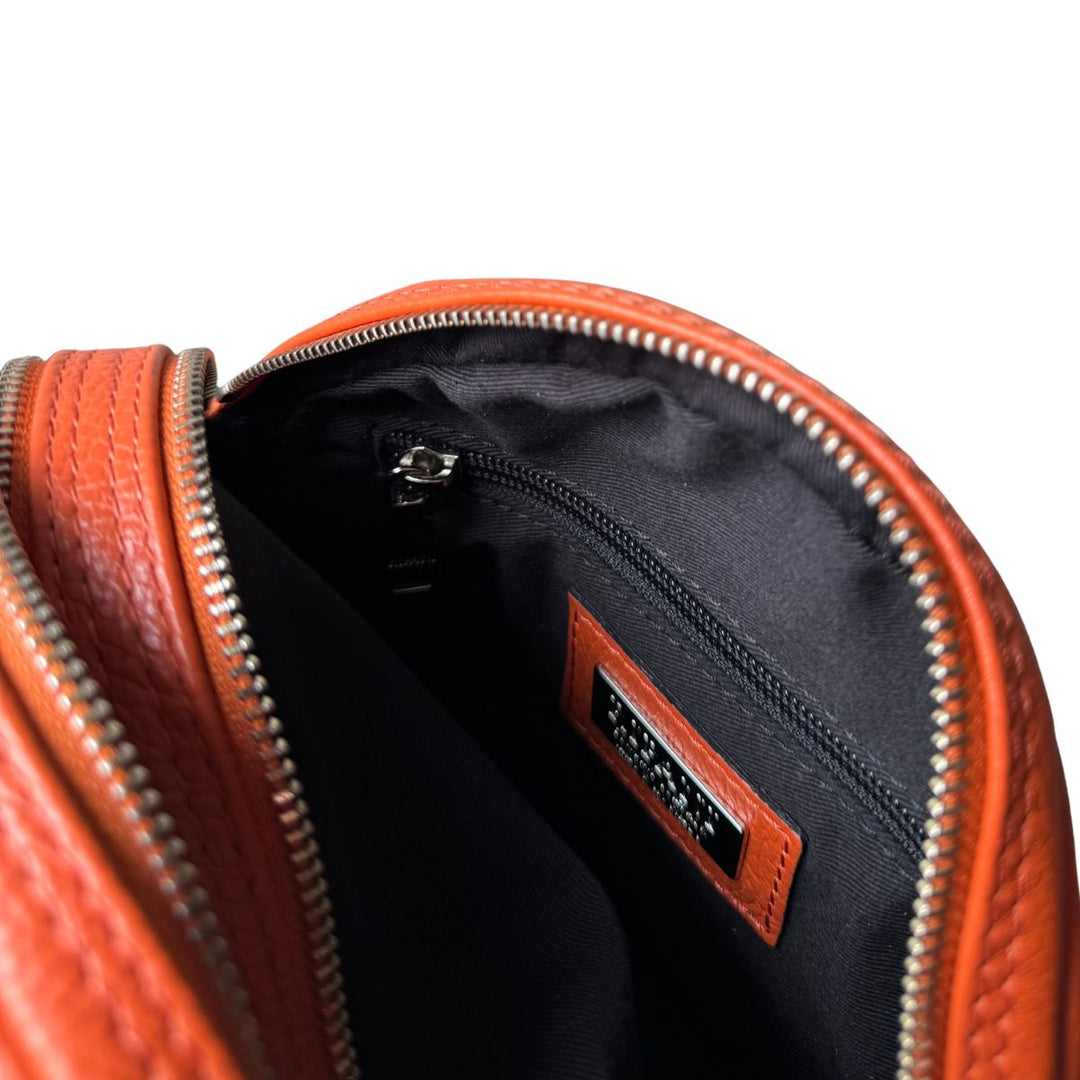 Binnenkant van de Ripani 3624 leren schoudertas oranje #kleur_oranje