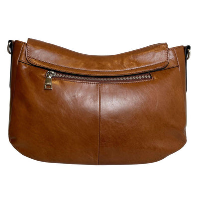 Achterkant Ripani 6114 leren schoudertas cognac