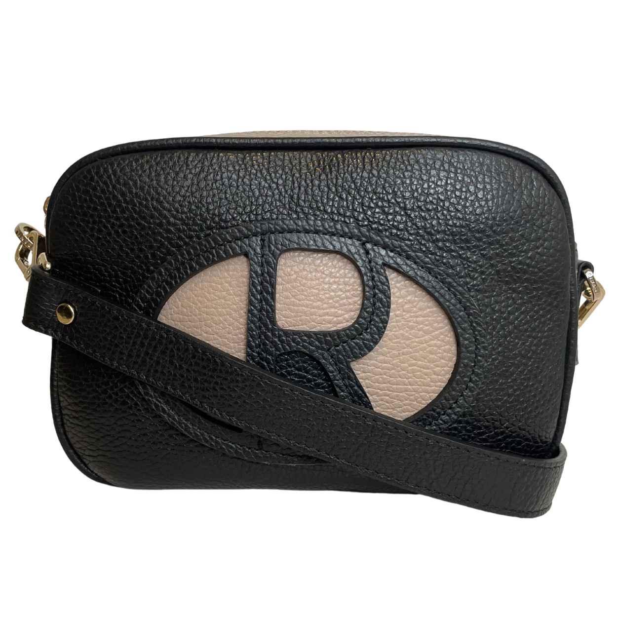 Voorkant Ripani 6128 leren schoudertas black #kleur_black