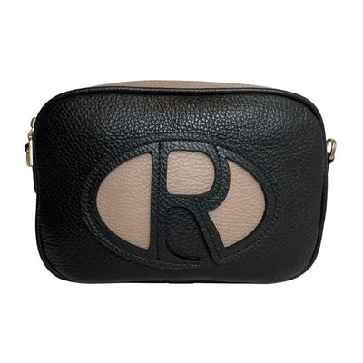 Voorkant Ripani 6128 leren schoudertas black #kleur_black