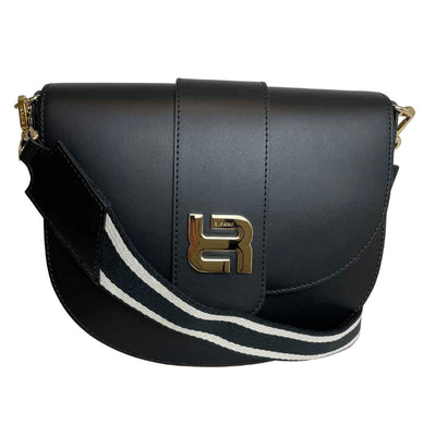 Voorkant Ripani 6141 leren schoudertas black #kleur_black