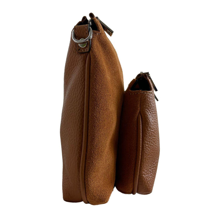 Zijkant van de tas #kleur_cognac