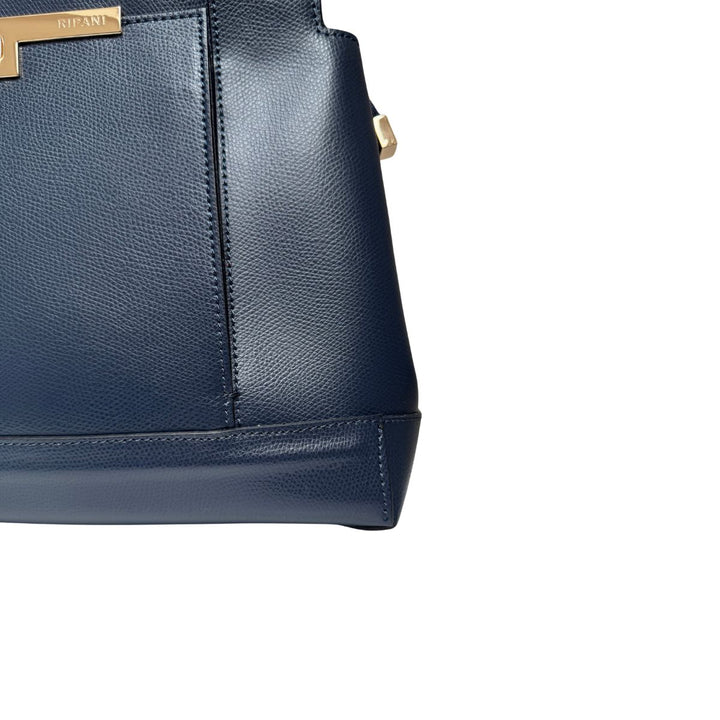 Details van het leer van de Ripani leren handtas navy #kleur_navy