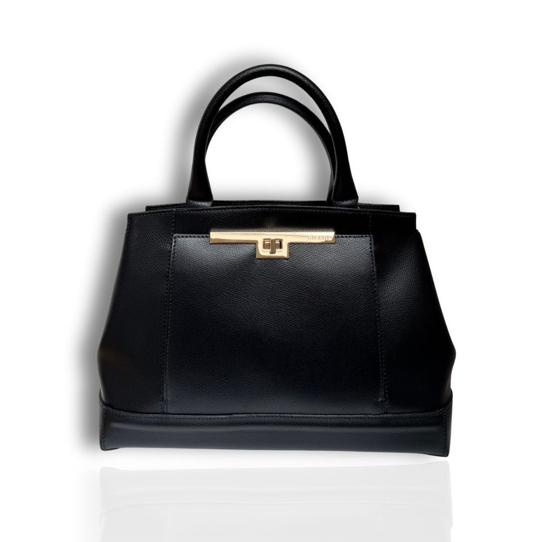 Voorkant van de Ripani leren handtas zwart #kleur_zwart