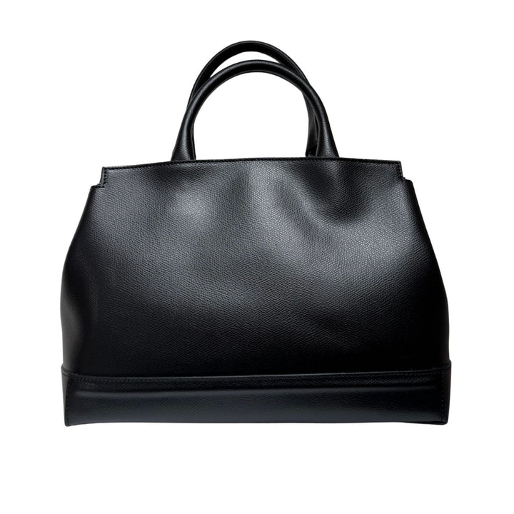 Achterkant van de Ripani leren handtas zwart #kleur_zwart
