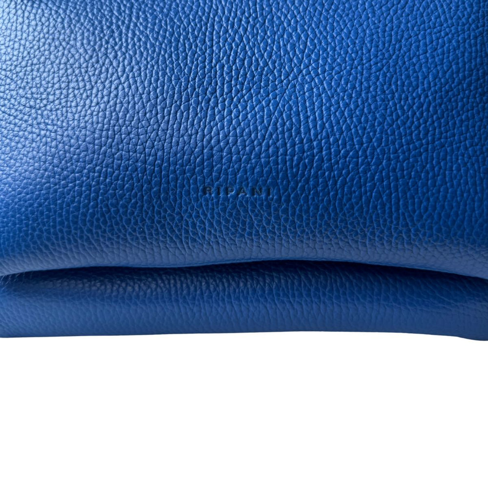 Details van het leer van de Ripani 7076 leren schoudertas blauw #kleur_blauw 