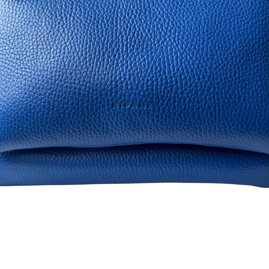 Details van het leer van de Ripani 7076 leren schoudertas blauw #kleur_blauw 