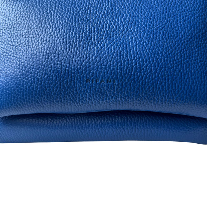 Details van het leer van de Ripani 7076 leren schoudertas blauw #kleur_blauw 