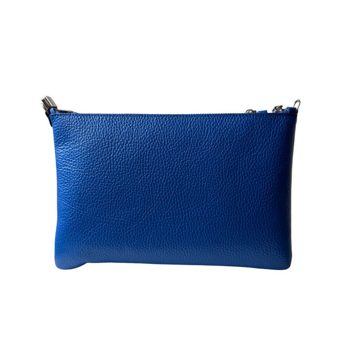 Achterkant van de Ripani 7076 leren schoudertas blauw #kleur_blauw