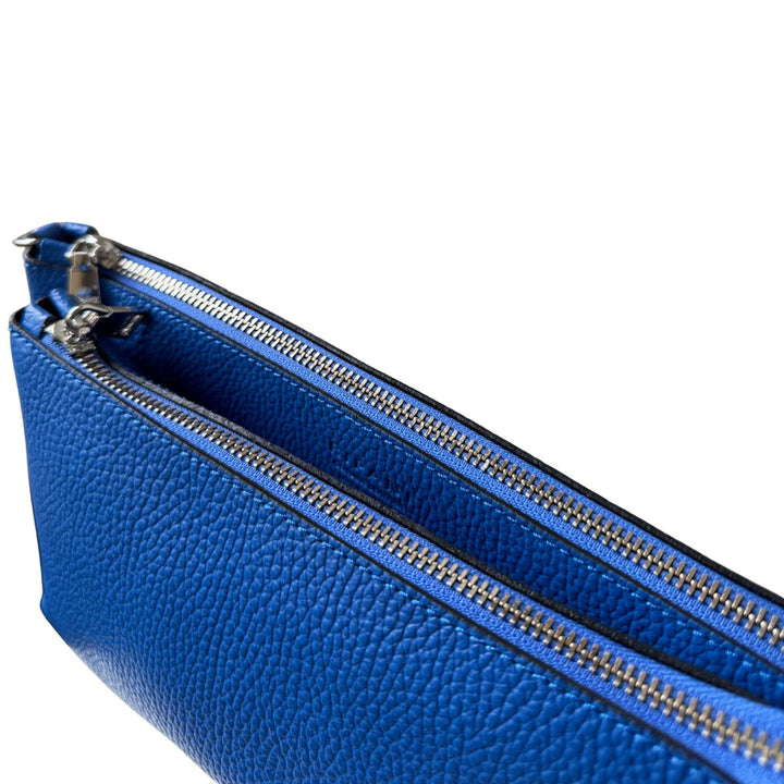 Bovenkant van de Ripani 7076 leren schoudertas blauw #kleur_blauw