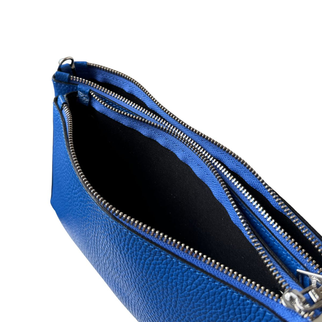 Voorvak van de Ripani 7076 leren schoudertas blauw #kleur_blauw