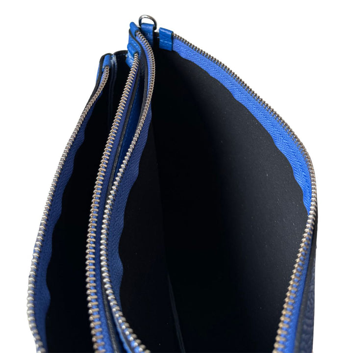 Hoofdvak van de Ripani 7076 leren schoudertas blauw #kleur_blauw