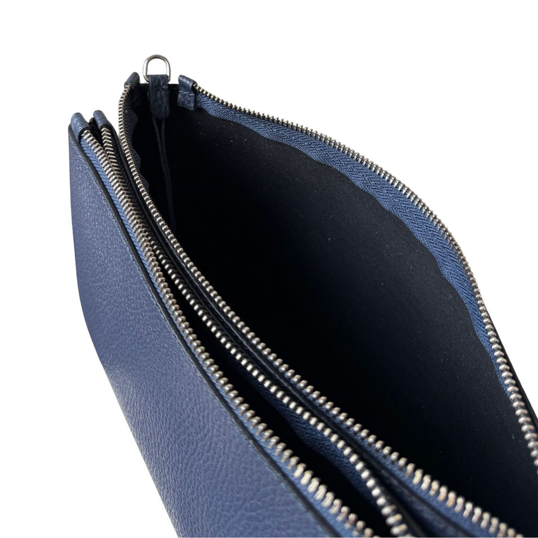 Hoofdvak van de Ripani 7076 leren schoudertas navy #kleur_navy