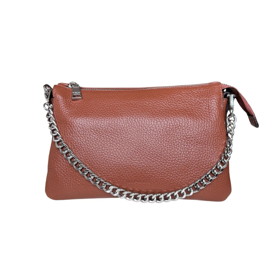 Voorkant van de Ripani _7086_ Leren schoudertas cognac #kleur_cognac