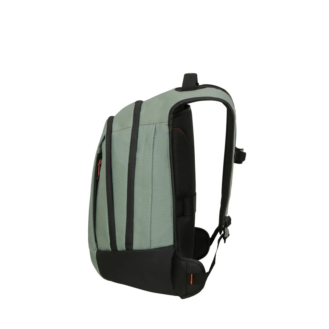 Zijkant van de Samsonite Ecodiver L rugzak in licht-sage #kleur_licht-sage