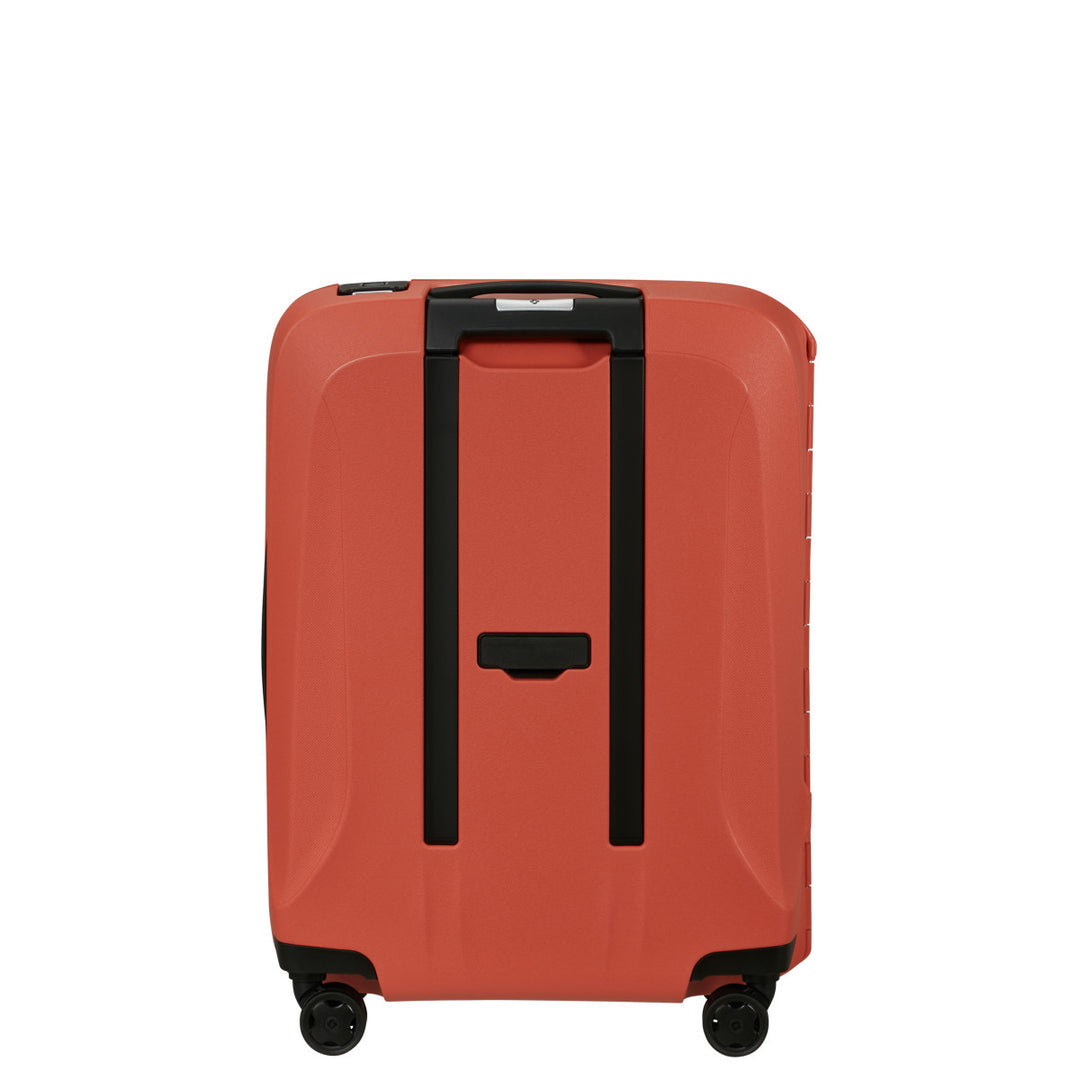Achterkant van de Samsonite Essens handbagage koffer in clay #kleur_clay