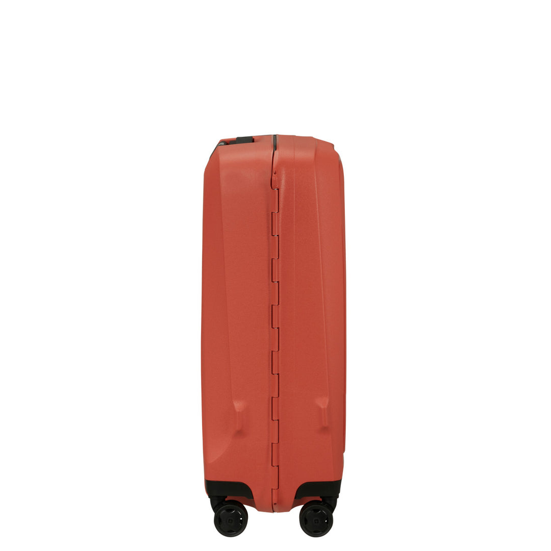 Zijkant van de Samsonite Essens handbagage koffer in clay #kleur_clay