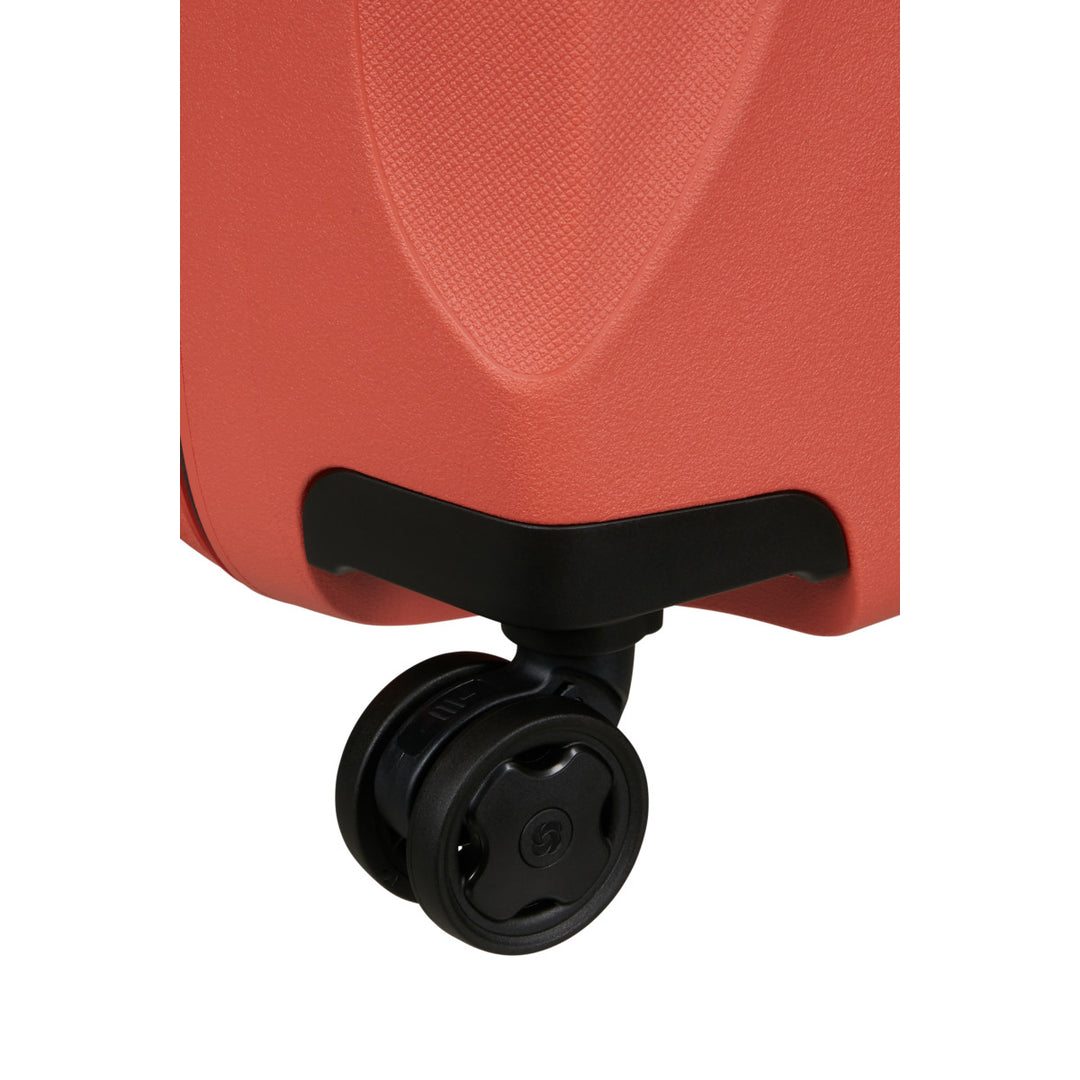 Wielen van de Samsonite Essens handbagage koffer in clay #kleur_clay
