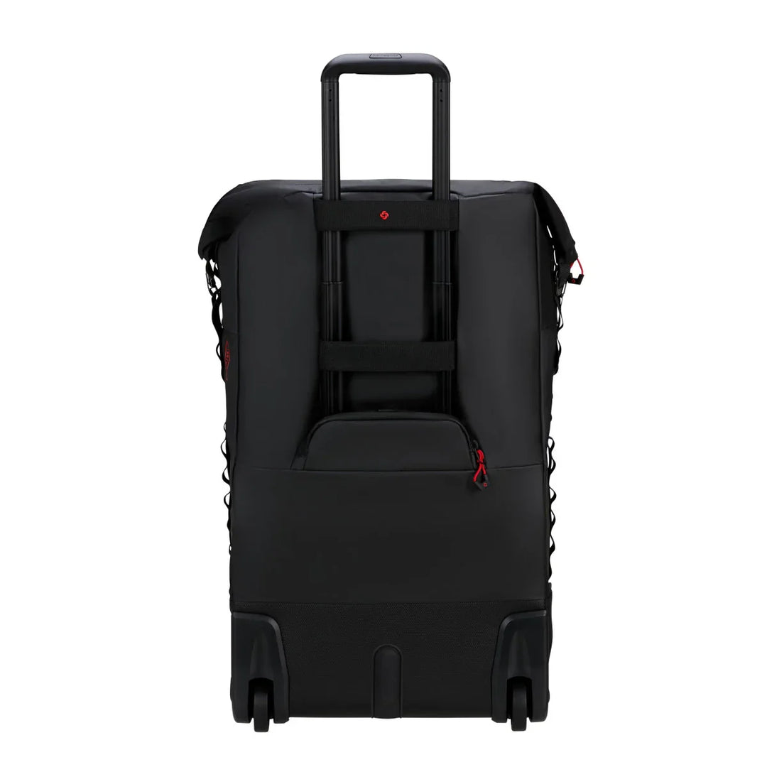 Achterkant van de Ecodiver 4 in 1 reistas in black #kleur_black
