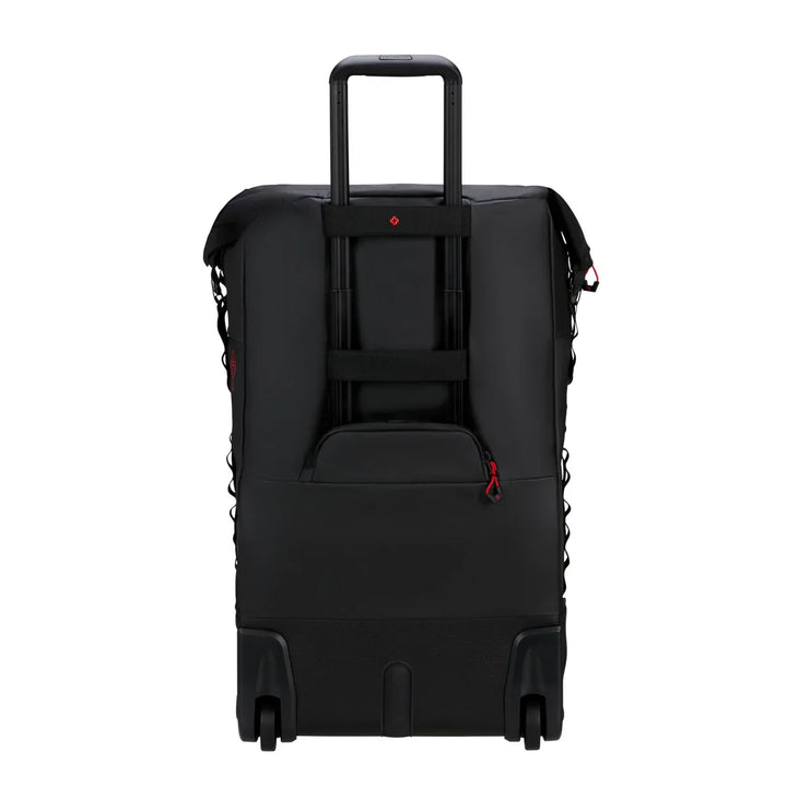 Achterkant van de Ecodiver 4 in 1 reistas in black #kleur_black