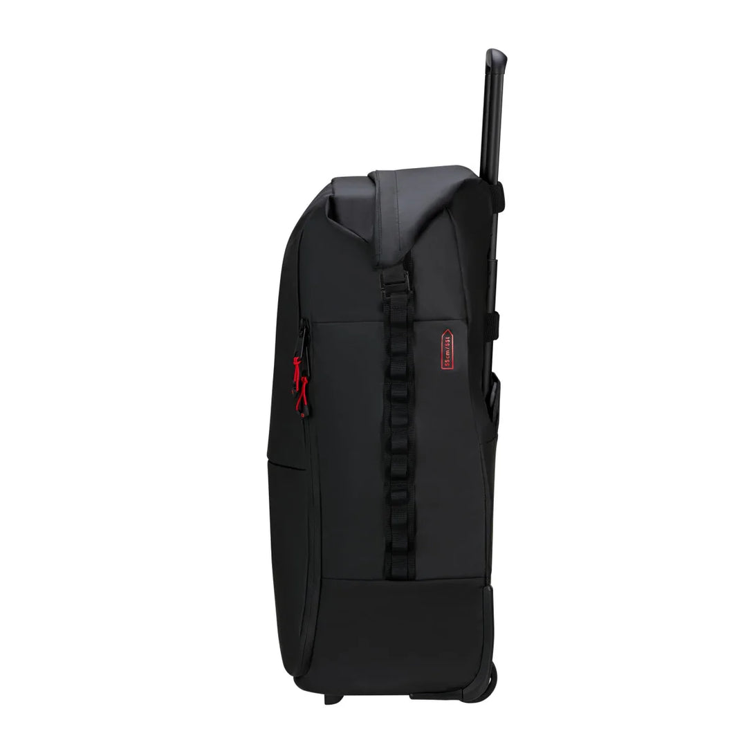 Zijkant van de Ecodiver 4 in 1 reistas in black #kleur_black