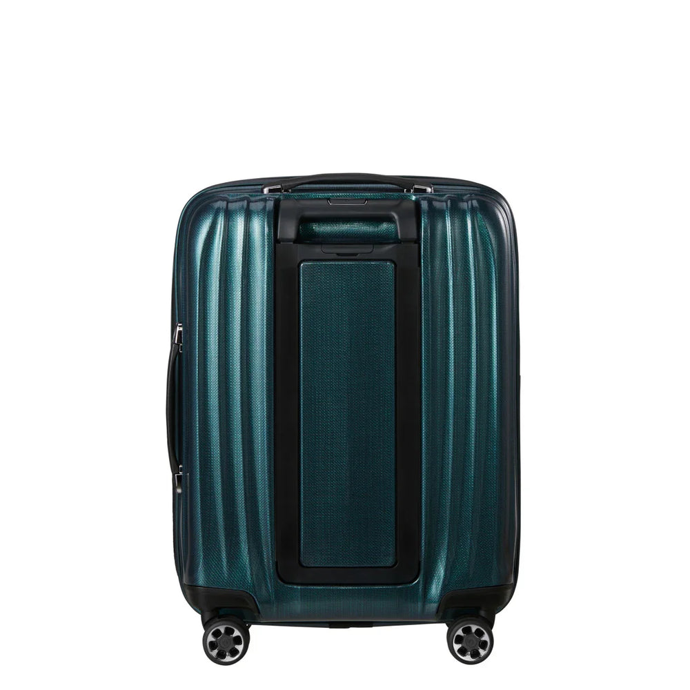 Achterkant van de Samsonite NEXIS handbagage koffer petrol #kleur_petrol