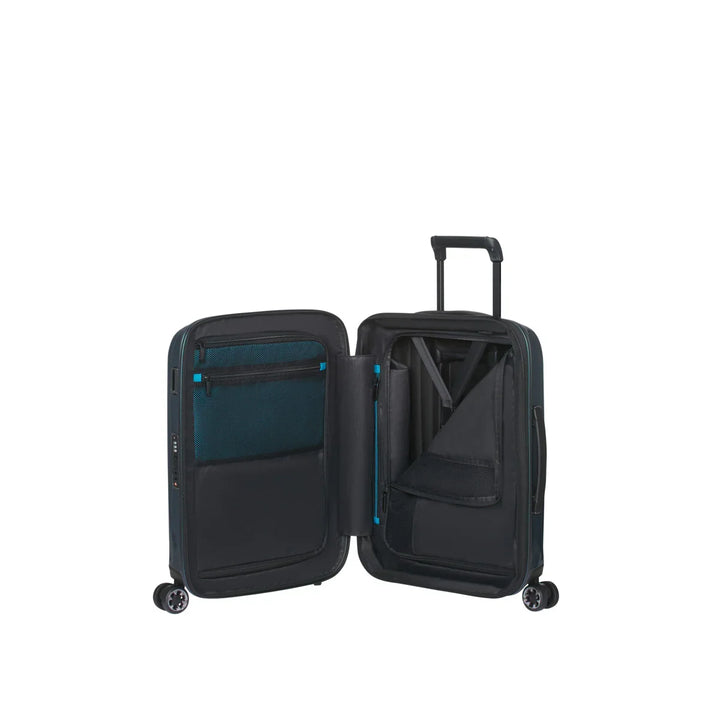 Binnenkant van de Samsonite NEXIS handbagage koffer petrol #kleur_petrol