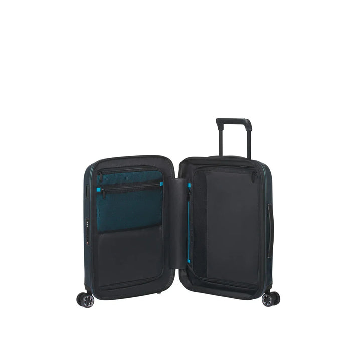 Binnenkant van de Samsonite NEXIS handbagage koffer petrol #kleur_petrol