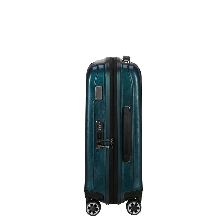 Zijkant van de Samsonite NEXIS handbagage koffer petrol #kleur_petrol