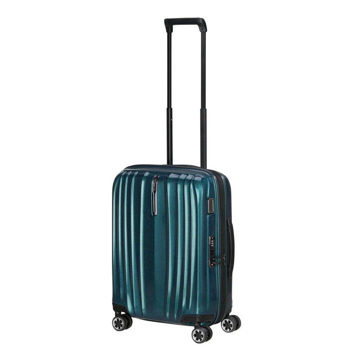 Voorzijde van de Samsonite NEXIS handbagage koffer petrol #kleur_petrol