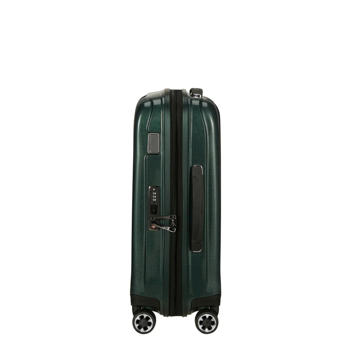 Zijkant van de Samsonite NEXIS handbagage koffer deep-Forest #kleur_deep-forest
