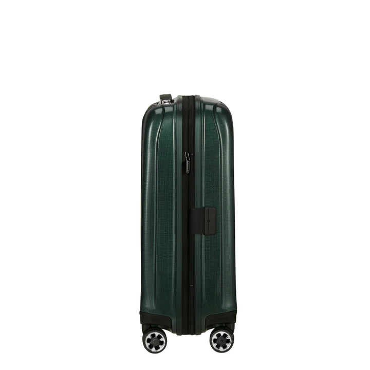 Zijkant van de Samsonite NEXIS handbagage koffer deep-Forest #kleur_deep-forest