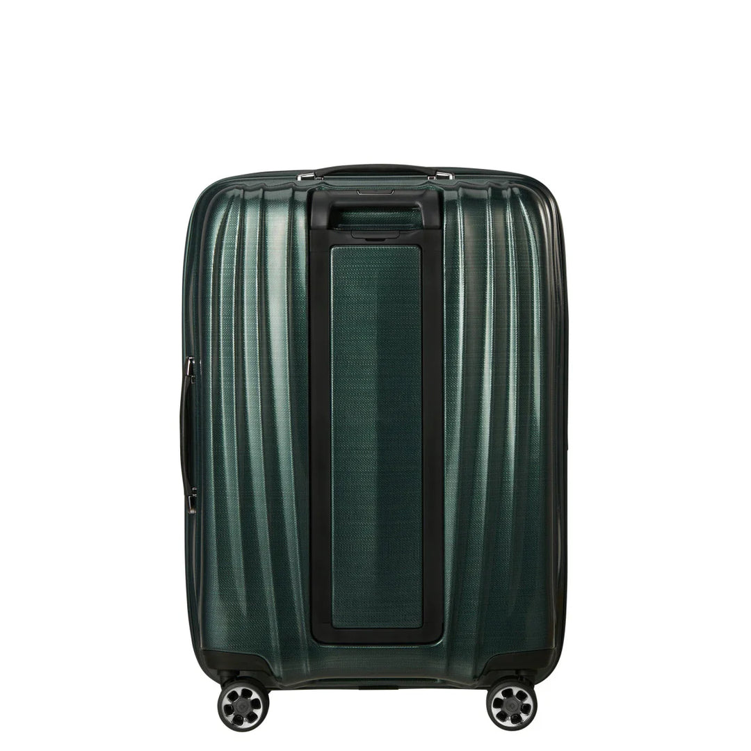 Achterkant van de Samsonite NEXIS grote koffer 76 EXP in deep Forest #kleur_deep-forest