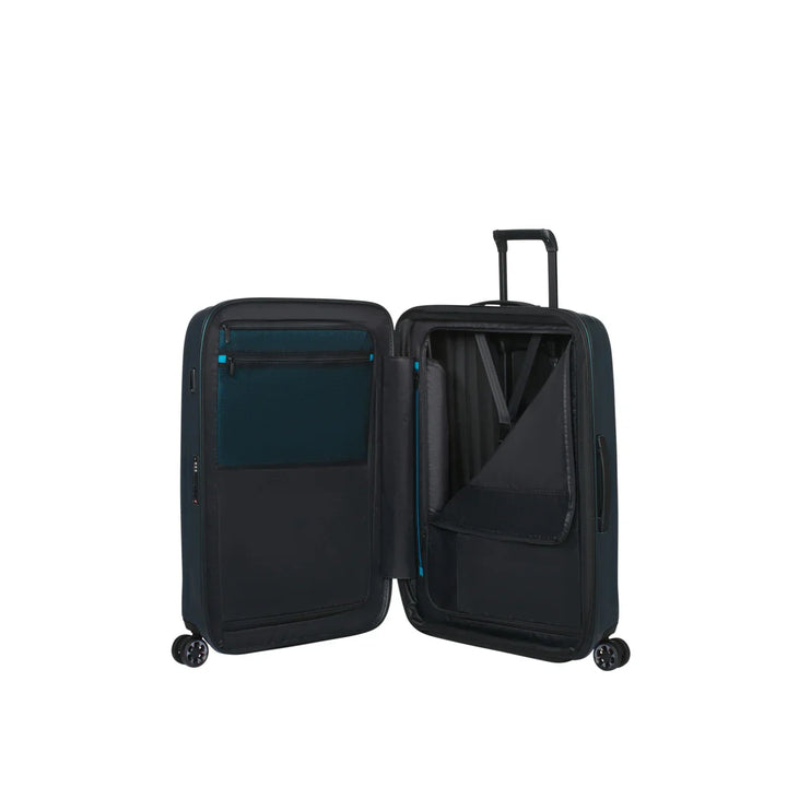 Binnenkant van de Samsonite NEXIS grote koffer 76 EXP in deep Forest #kleur_deep-forest