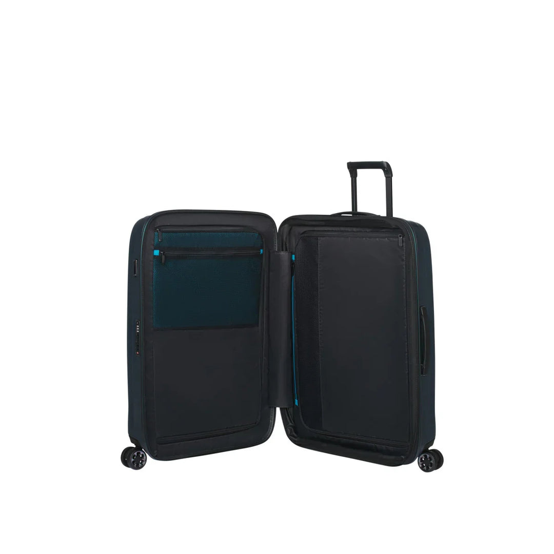 Binnenkant van de Samsonite NEXIS grote koffer 76 EXP in deep Forest #kleur_deep-forest